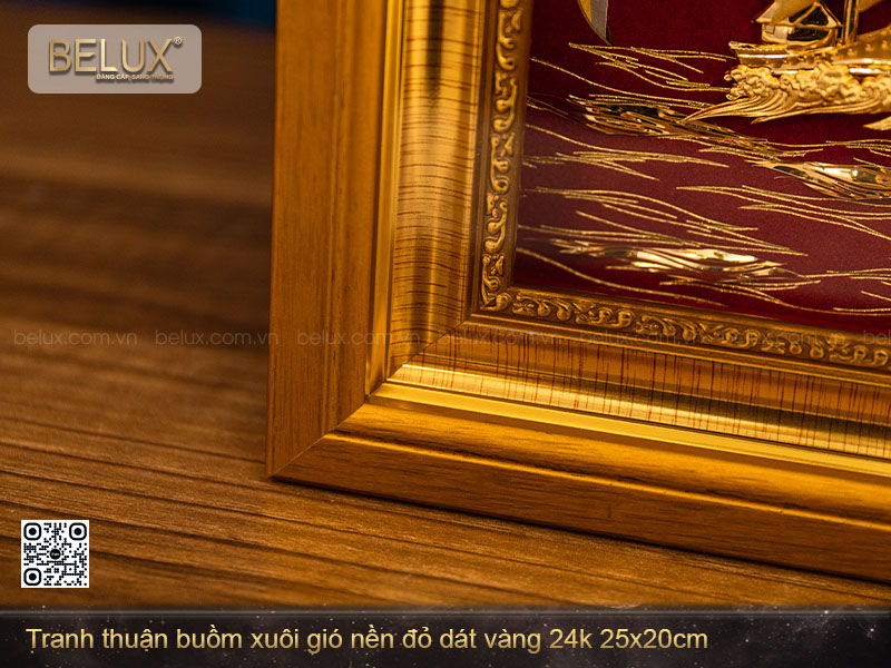 Tranh thuận buồm xuôi gió dát vàng 24k 25x20cm